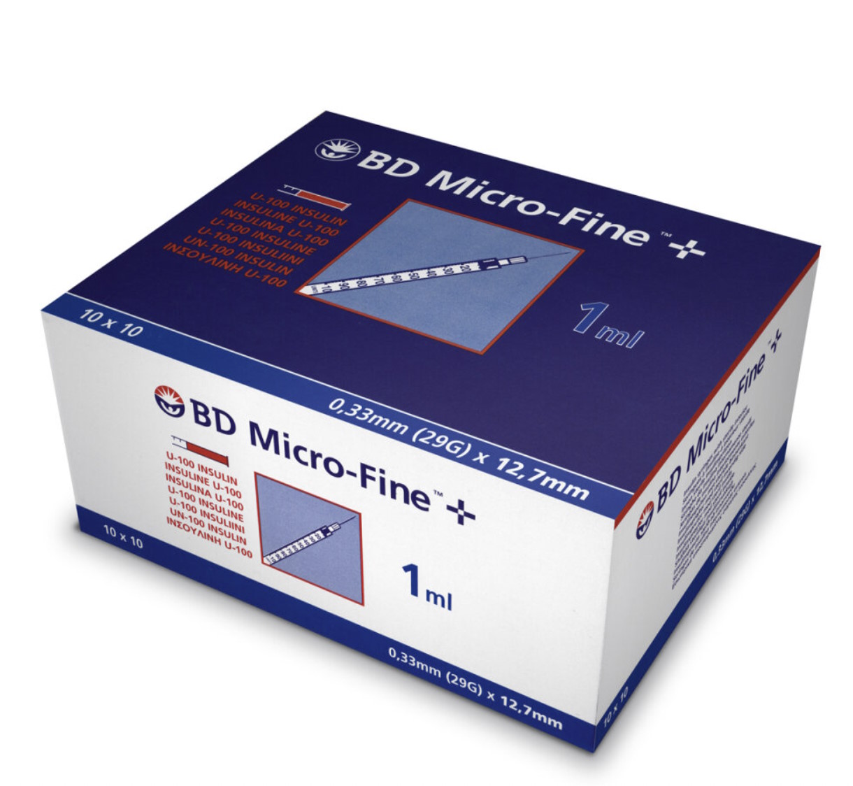 BD MicroFine + Plus 1ml U100 29G 12.7mm x 100