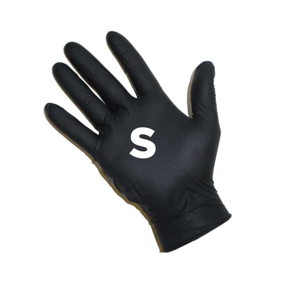 Black Disposable Nitrile Exam Gloves X100 Small